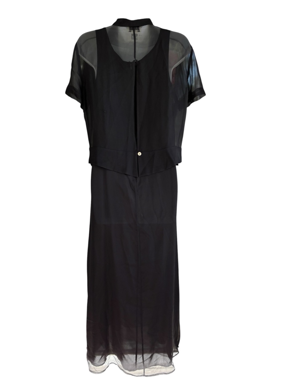 Vintage 2 Piece Robbie Bee 100% Silk Black Floral Sequin Dress Size 8 Whimsical - Picture 3 of 11